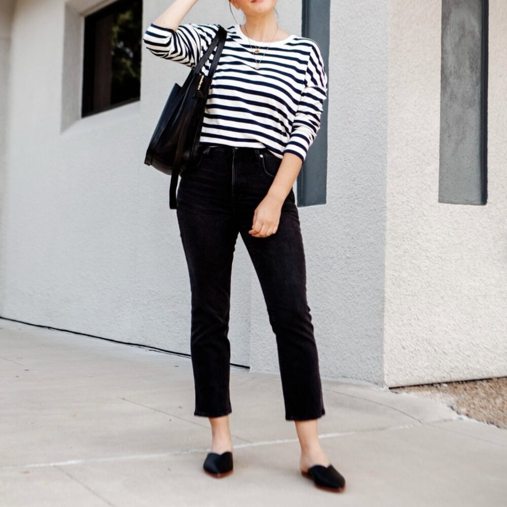 Madewell The Emilia Mule in Leather - True Black 8